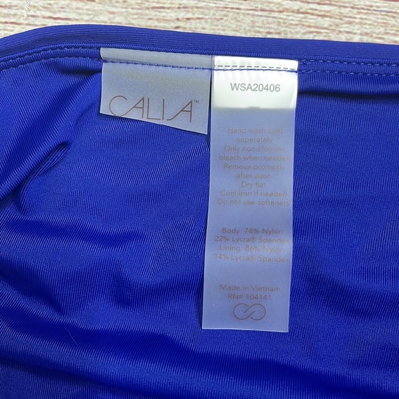 Calia Wide Band Mid Rise Jeweled Indigo Bikini Bottom NWT. - Picture 6 of 8